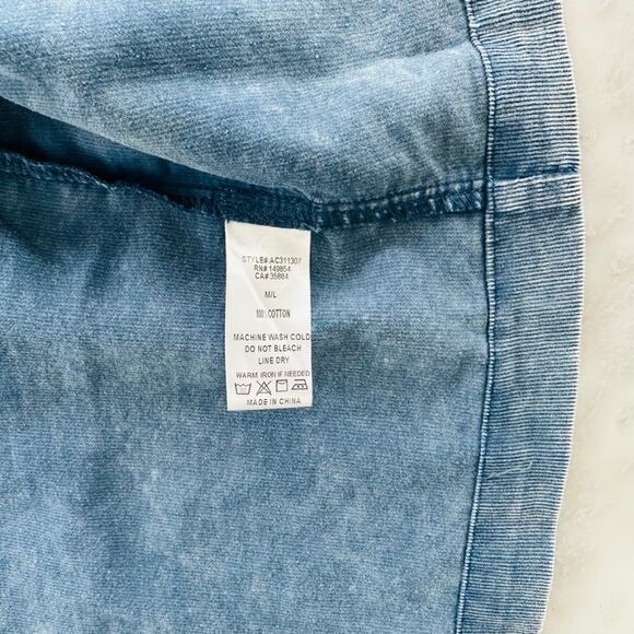 Sadie & Sage Washed Corduroy Ladies Shacket Blue M/L Button Down Oversized - Picture 4 of 5